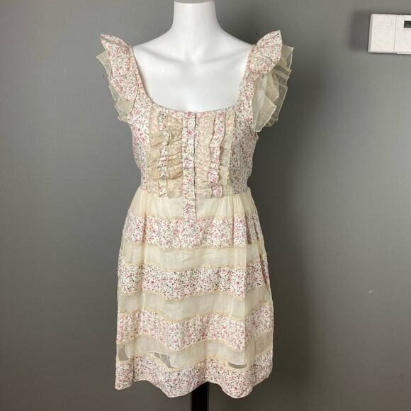 To Love Kuvaa Dress milkmaid fairy prairie apron small / extra small nap - Picture 2 of 14